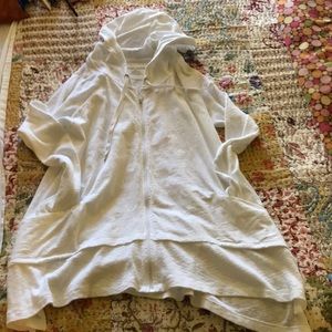 DKNY all white 100% cotton hoodie